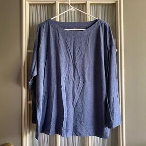 J. Jill luxe supima forward seam top in heathered blue